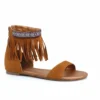 Ellie Shoes Tribal Fringe Native Flat Sandal With Embroidered Details 2 Ellie Shoes Tribal Fringe Native Flat Sandal With Embroidered Details