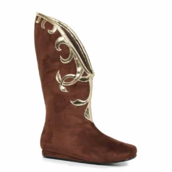 Ellie Shoes Flat Microfiber Boot With Gold Trim