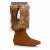 Ellie Shoes Faux Suede Boot With Faux Fur Cuff