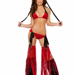 JValentine CHRISTMAS Red And Black Holiday Short Bikini