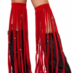 JValentine Jingle Bell Red Fringe Leggings