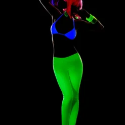 Espiral Neon Wet Look Leggings