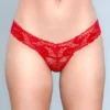 Be Wicked Cut Lace Panties Red