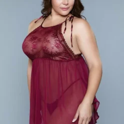 Be Wicked Alana Chemise Burgundy LINGERIE