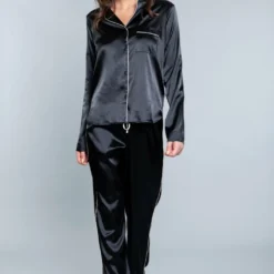Be Wicked SLEEPWEAR Tessa Satin Set Black