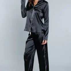Be Wicked SLEEPWEAR Tessa Satin Set Black