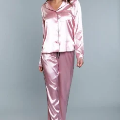 Be Wicked Tessa Satin Set Rose