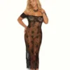 Elegant Moments Plus Size Lingerie Black Gown