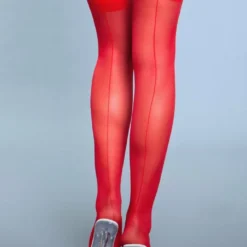 Be Wicked Hosiery Favorite Day Thigh Highs Red