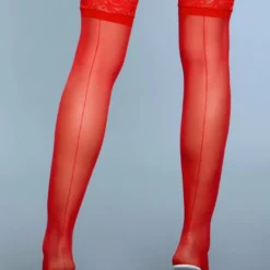 Be Wicked Keep A Secret Thigh Highs Red