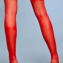 Be Wicked Lace Over It Thigh Highs Red Hosiery