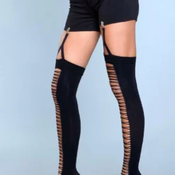 Be Wicked Hosiery Illusion Clip Garter Thigh Highs