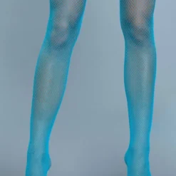 Be Wicked Nylon Fishnet Thigh Turquoise