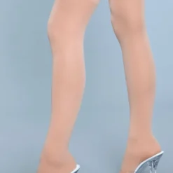 Be Wicked Opaque Nylon Thigh Highs Nude Hosiery