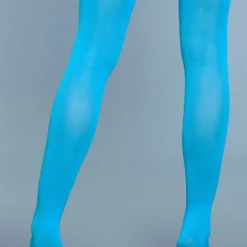 Be Wicked Opaque Nylon Thigh Highs Turquoise Hosiery