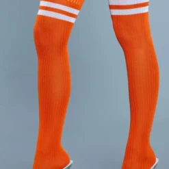 Be Wicked Hosiery Going Pro Thigh Highs Orange