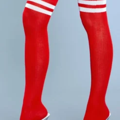 Be Wicked Hosiery Going Pro Thigh Highs Red
