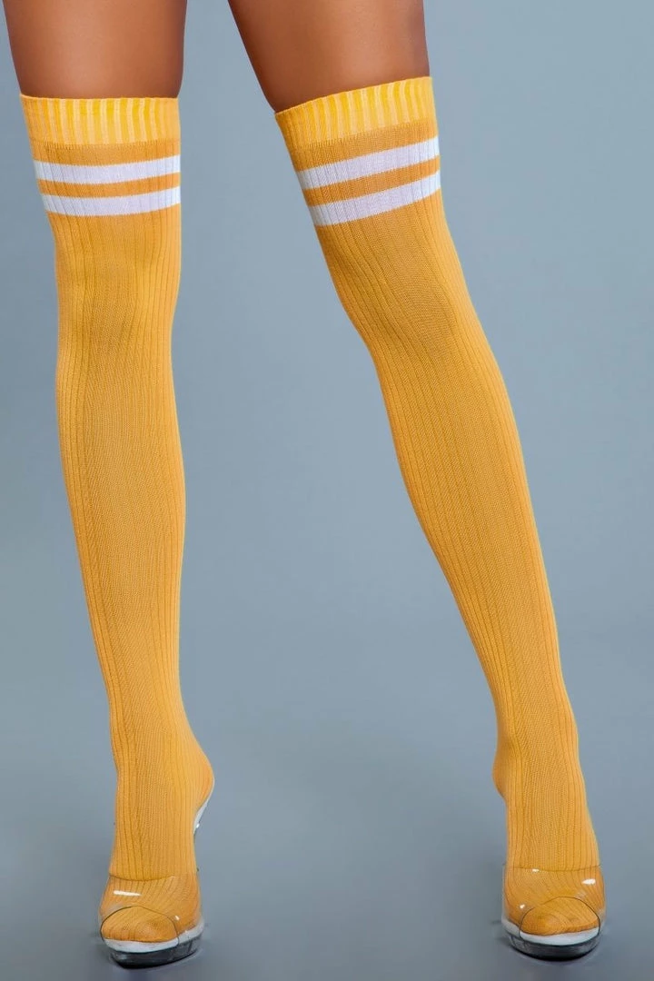 Be Wicked Hosiery Going Pro Thigh Highs Yellow 5 Be Wicked Hosiery Going Pro Thigh Highs Yellow
