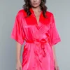 Be Wicked LINGERIE Home Alone Robe Hot Pink
