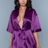 Be Wicked Getting Ready Robe Burgundy