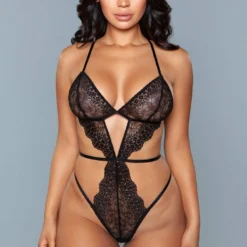 Be Wicked Jacklyn Lace Teddy Black