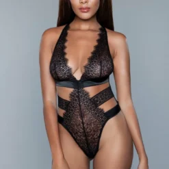 Be Wicked LINGERIE Llana Banded Teddy Black