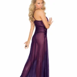 Elegant Moments Dark Purple Gown SLEEPWEAR