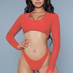 Be Wicked Cardi 2 Piece Swimsuit Red