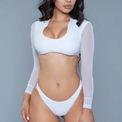 Be Wicked Cardi 2 Piece Swimsuit White SWIMWEAR