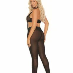 Elegant Moments Black Leggings Plus Size Lingerie