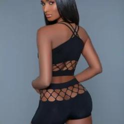 Be Wicked Black Palmer Short And Top Set CLOTHING