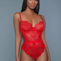 Be Wicked LINGERIE Bettany Red Bodysuit