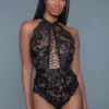 Be Wicked Tops Margot Black Lace Bodysuit