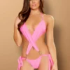 JValentine SWIMWEAR Criss-Cross Tie Side Hot Pink Monokini