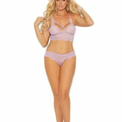 Elegant Moments Plus Size Lingerie Orchid Bloom Cami Set