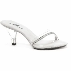 Ellie Shoes Clear Mule With Rhinestones