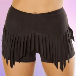 Roma Costume Suede Shorts With Fringe Detail CLOTHING