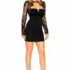 Roma Costume Long Sleeved Eyelash Lace Dress With V Wire