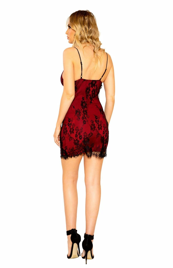 Roma Costume Eyelash Lace Mini Dress With Contrast Color Lining 6 Roma Costume Eyelash Lace Mini Dress With Contrast Color Lining