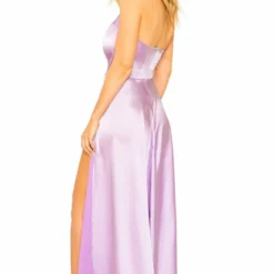 Roma Costume CLOTHING Maxi Length Satin Dress With High Slits And Deep Cut 9 Roma Costume CLOTHING Maxi Length Satin Dress With High Slits And Deep Cut