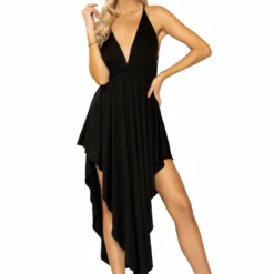 Roma Costume Layered Maxi Length Dress With Criss-Cross Tie