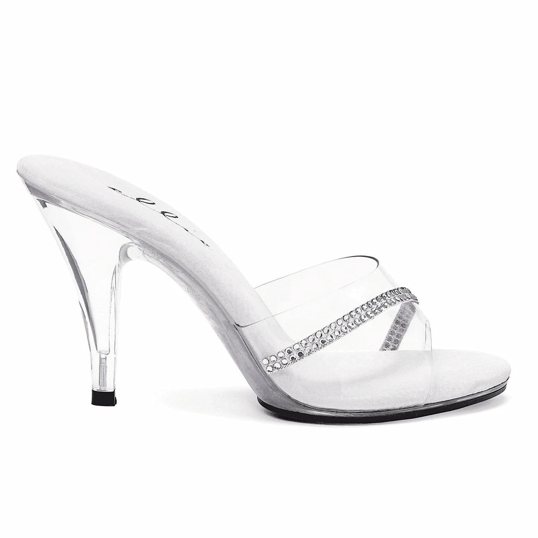 Ellie Shoes Clear Mule With Rhinestones 3 Ellie Shoes Clear Mule With Rhinestones