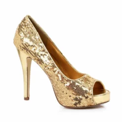 Ellie Shoes Open Toe Glitter Pump