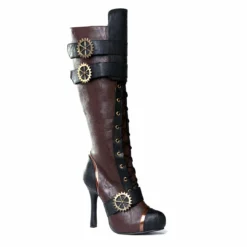 Ellie Shoes Knee High Steampunk Boot With Laces