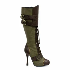 Ellie Shoes Knee High Steampunk Boot With Laces
