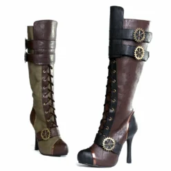 Ellie Shoes Knee High Steampunk Boot With Laces