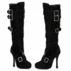 Ellie Shoes Microfiber Knee High Boot With Buckles