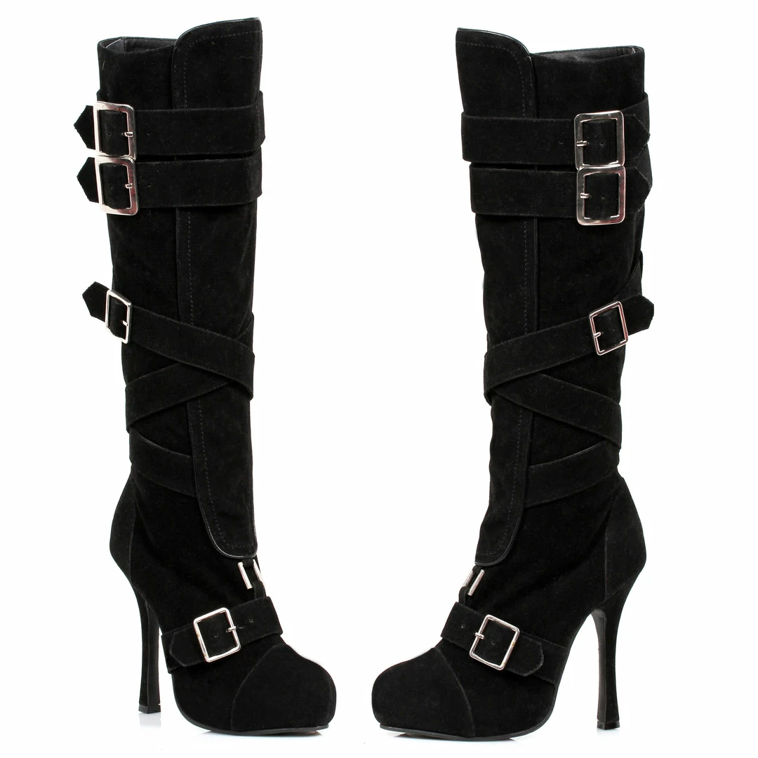 Ellie Shoes Microfiber Knee High Boot With Buckles 3 Ellie Shoes Microfiber Knee High Boot With Buckles