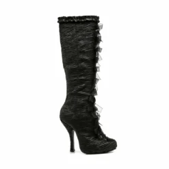 Ellie Shoes Satin Knee Boots With Concealed Platform