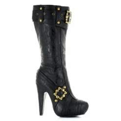 Ellie Shoes Knee High Steampunk Boots With Buckles And Studs